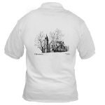 St. Andrews Presbyterian Church Stirling Ontario Canada Pen and Ink Golf Shirt by NANCE